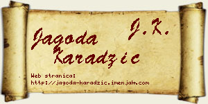Jagoda Karadžić vizit kartica